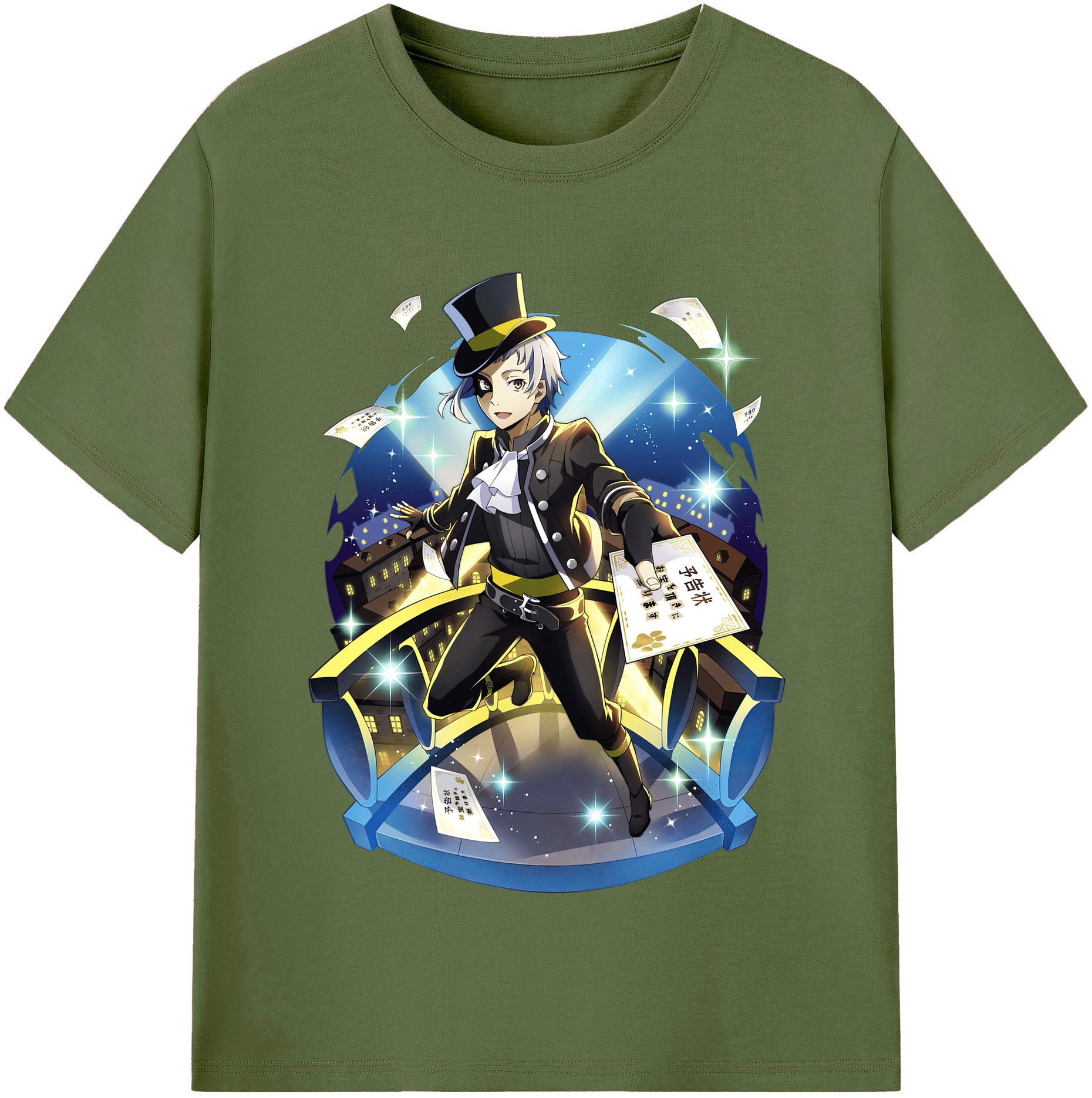 （画像用） 文豪ストレイドッグス Bungo Stray Dogs 綿100％半袖Tシャツ（フロントプリント）